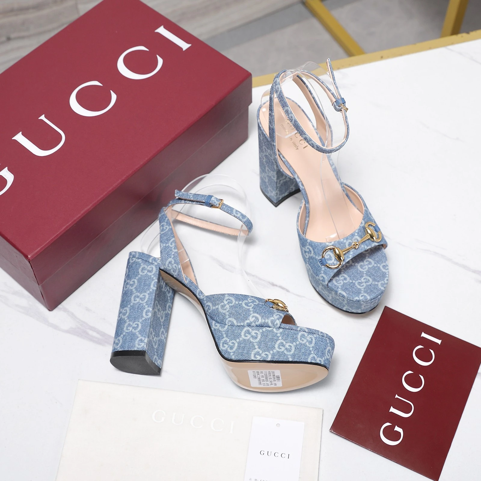 Gucci 2026 SS Round headed water table high-heeled sandals