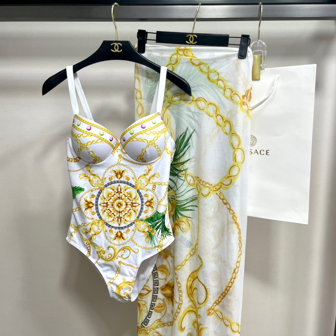 Versace One Piece Elastic Swimsuit