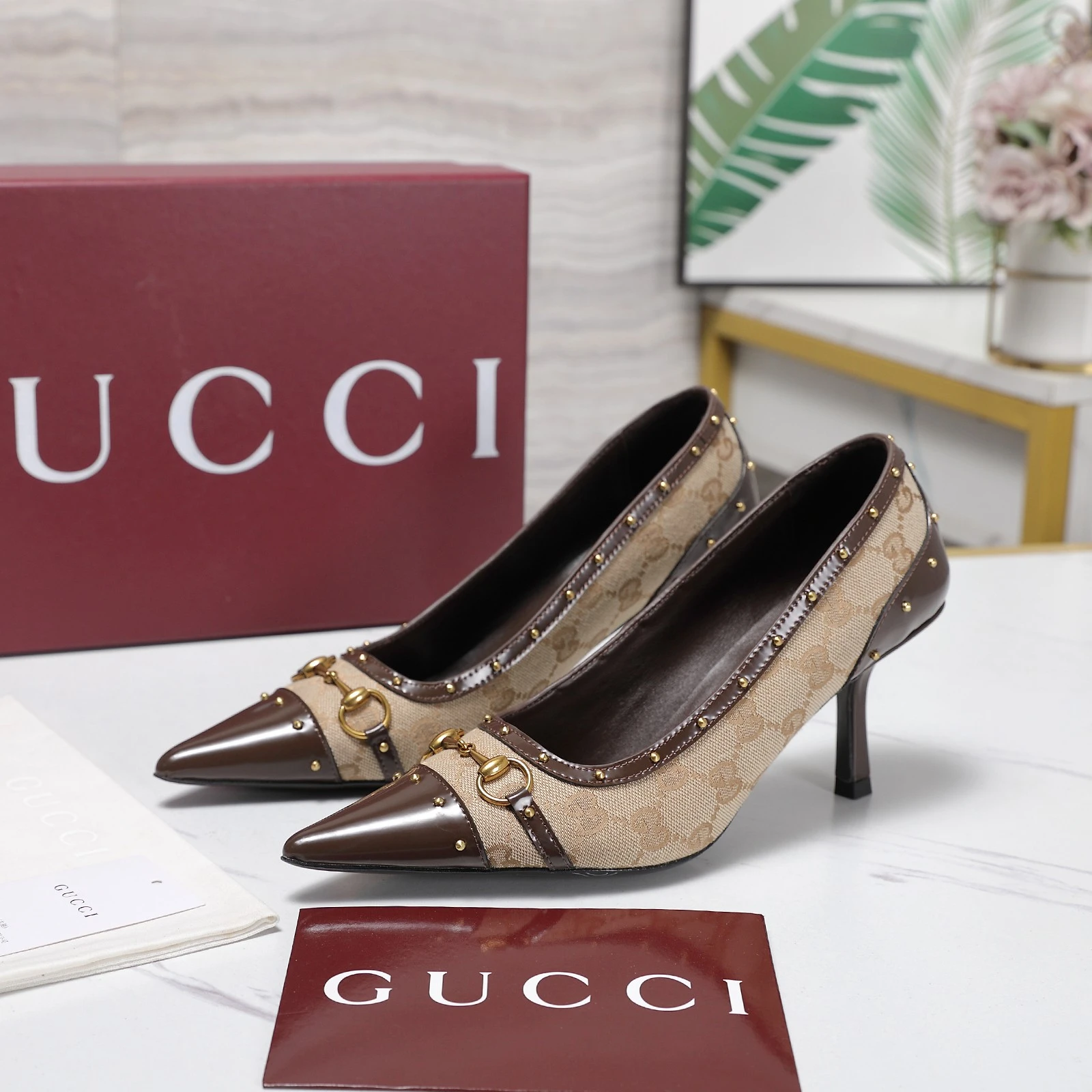 Gucci Horsebit and Stud High-Heeled Shoes