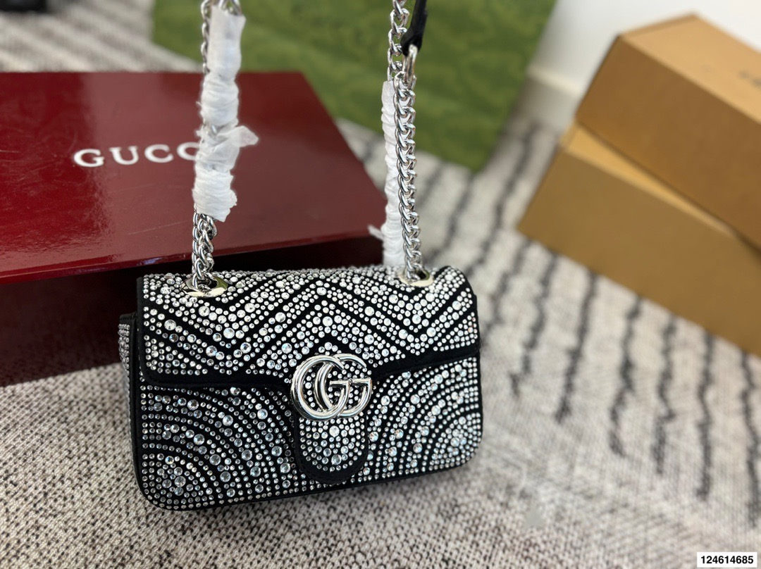 GG Marmont Crystal Chian Bag