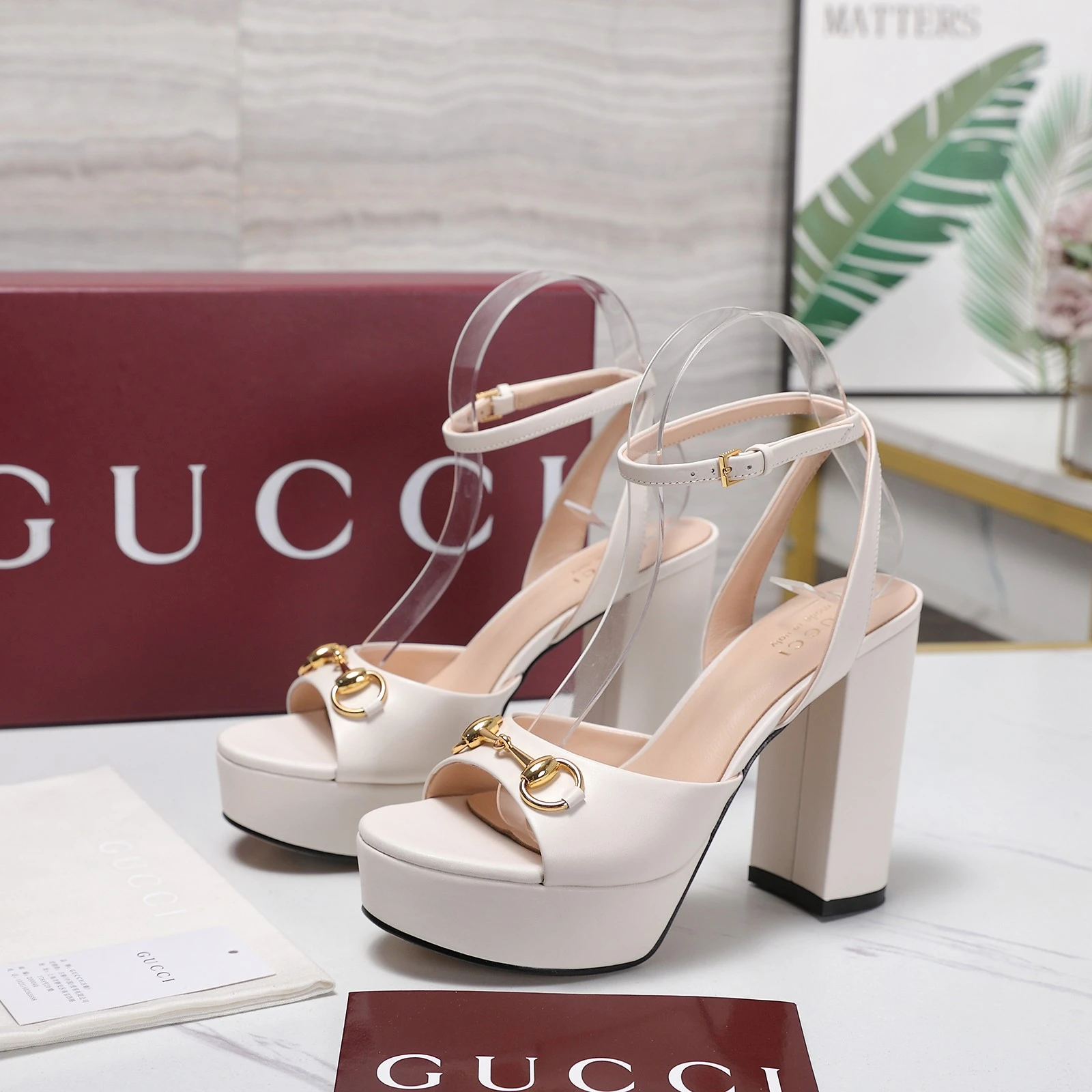 Gucci 2026 SS Round headed water table high-heeled sandals