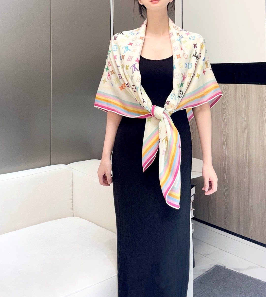 LV x TM Monogram Multicolor Shawl