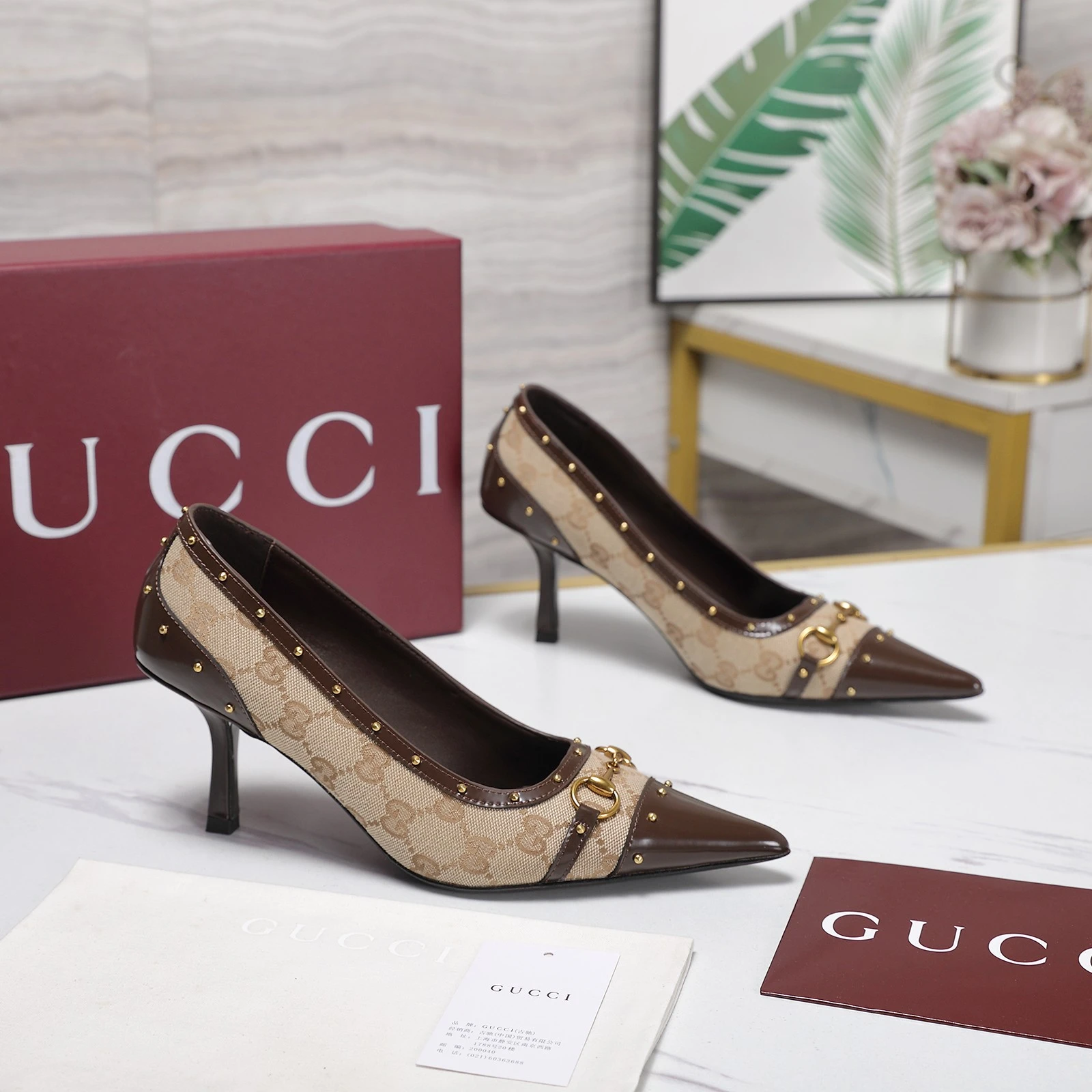 Gucci Horsebit and Stud High-Heeled Shoes