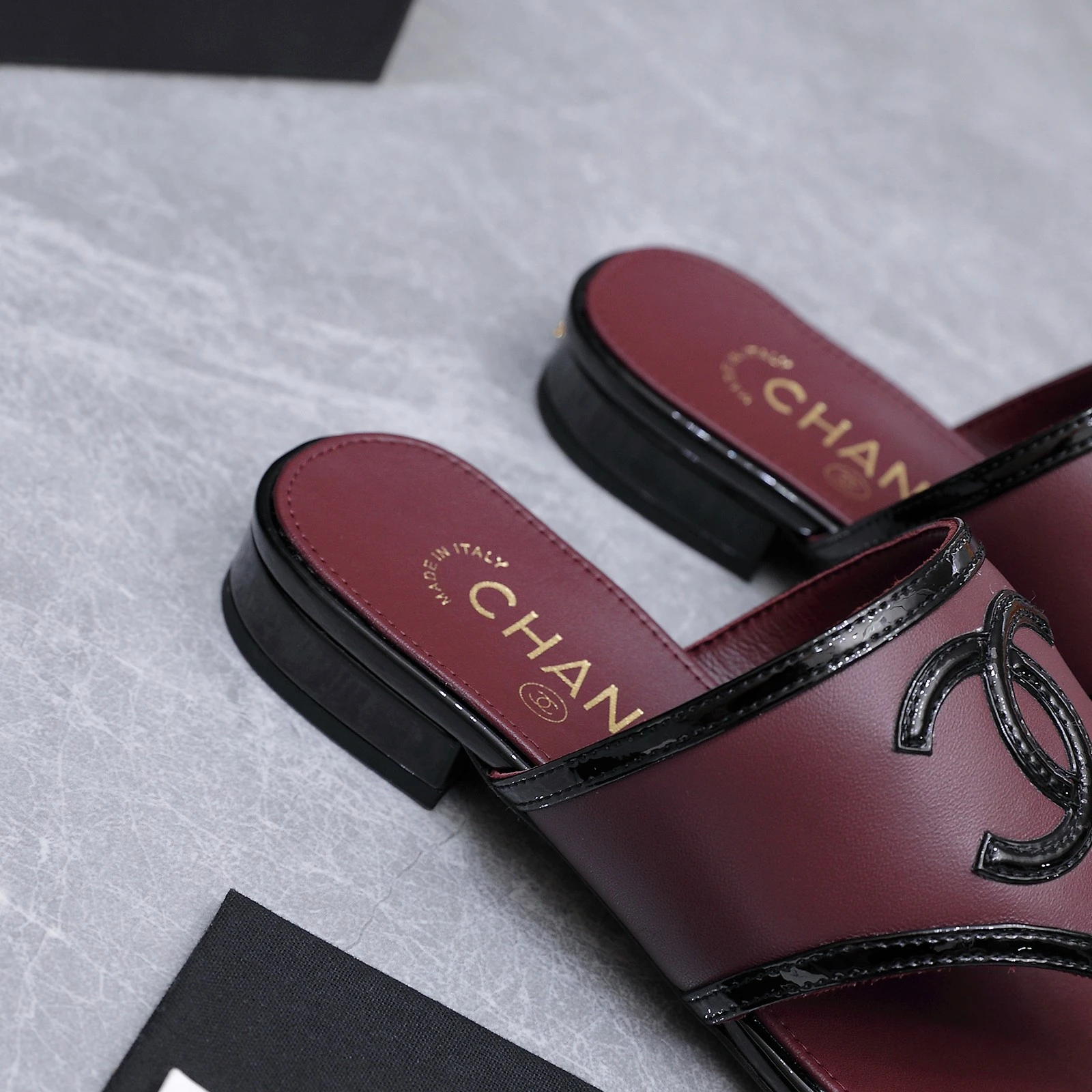 Chanel 26s Summer New Square-Toe Color-Block Double C Sandals Slippers
