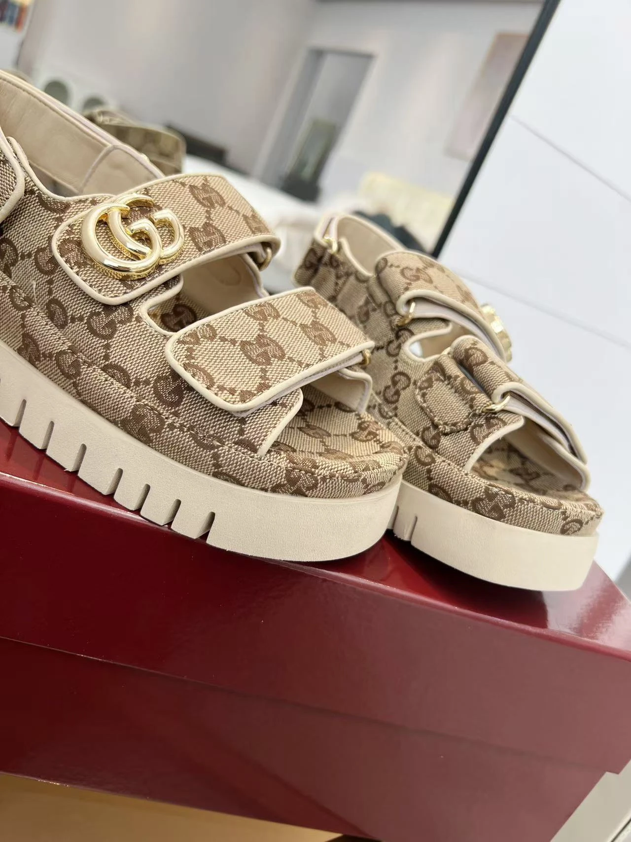 Gucci Velcro Platform Sandals