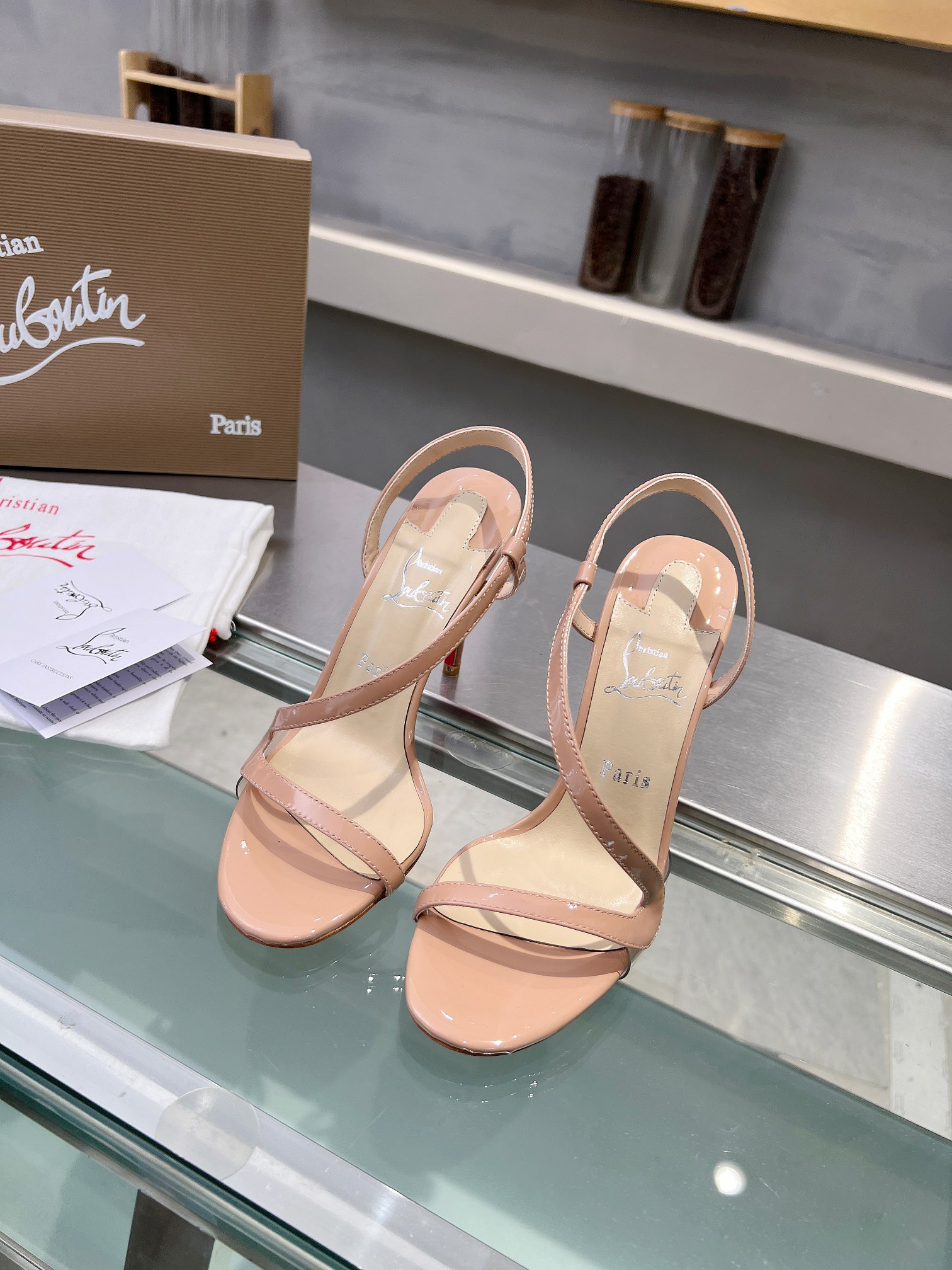 Christian Louboutin red-soled high-heeled sandals