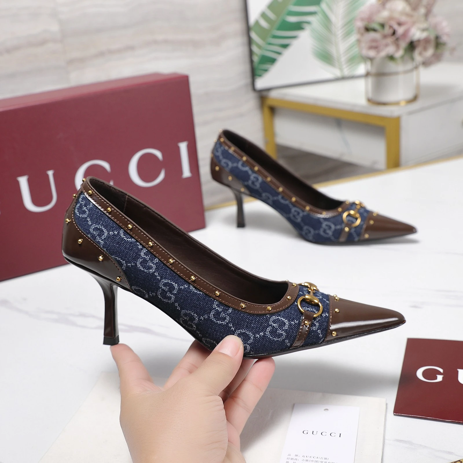 Gucci Horsebit and Stud High-Heeled Shoes