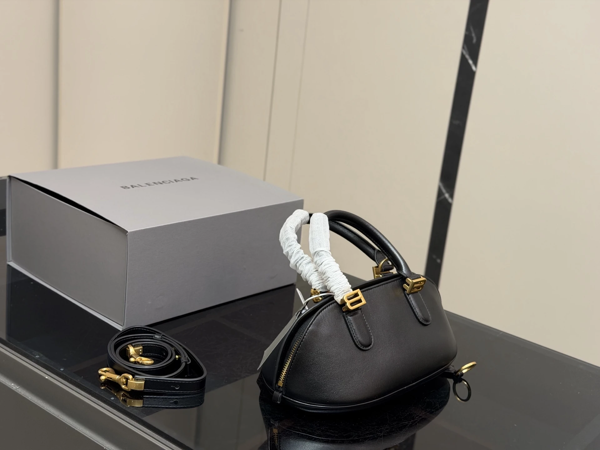 Balenciaga New Bowling Shell Bag
