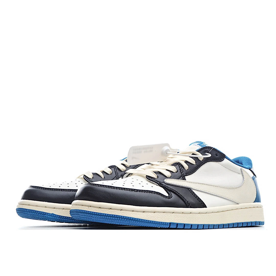 Travis Scott x Fragment x Air Jordan 1 Low "Military Blue" Lightning Barb