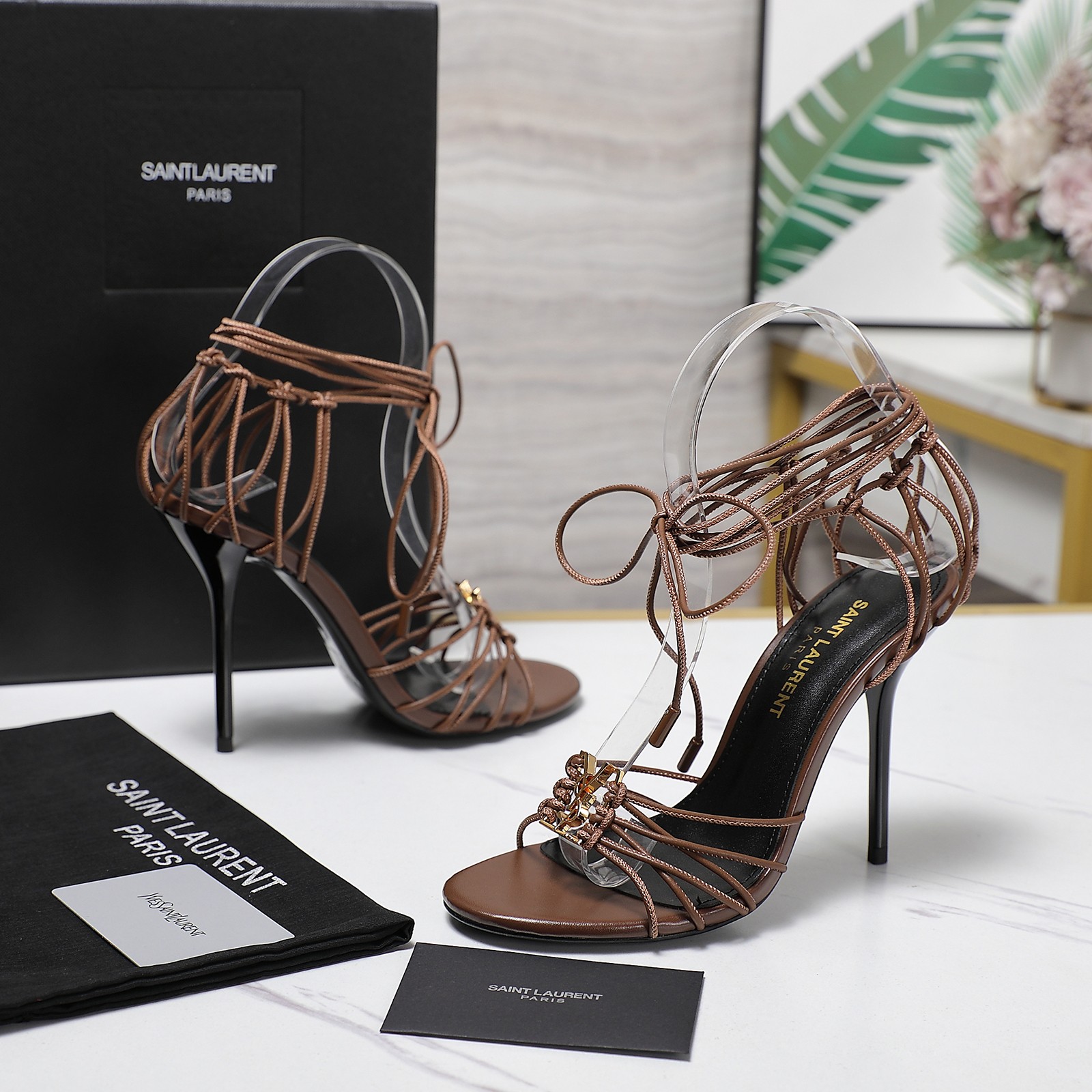 YSL high-heeled strappy sandals