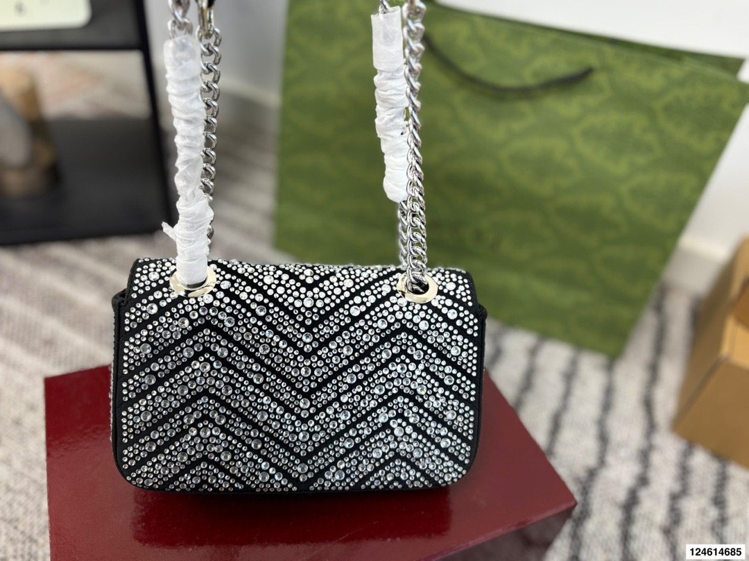 GG Marmont Crystal Chian Bag