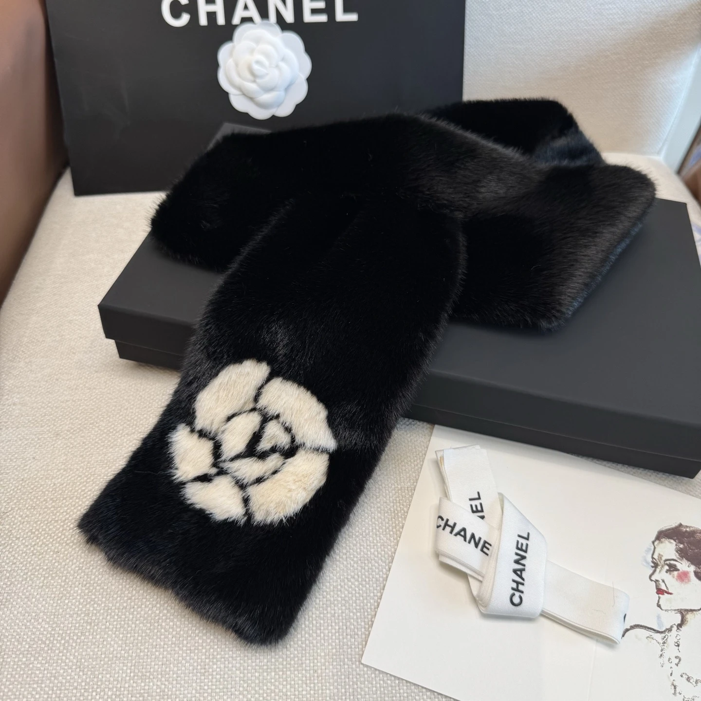Chanel Ski Earmuffs and Scarf Set