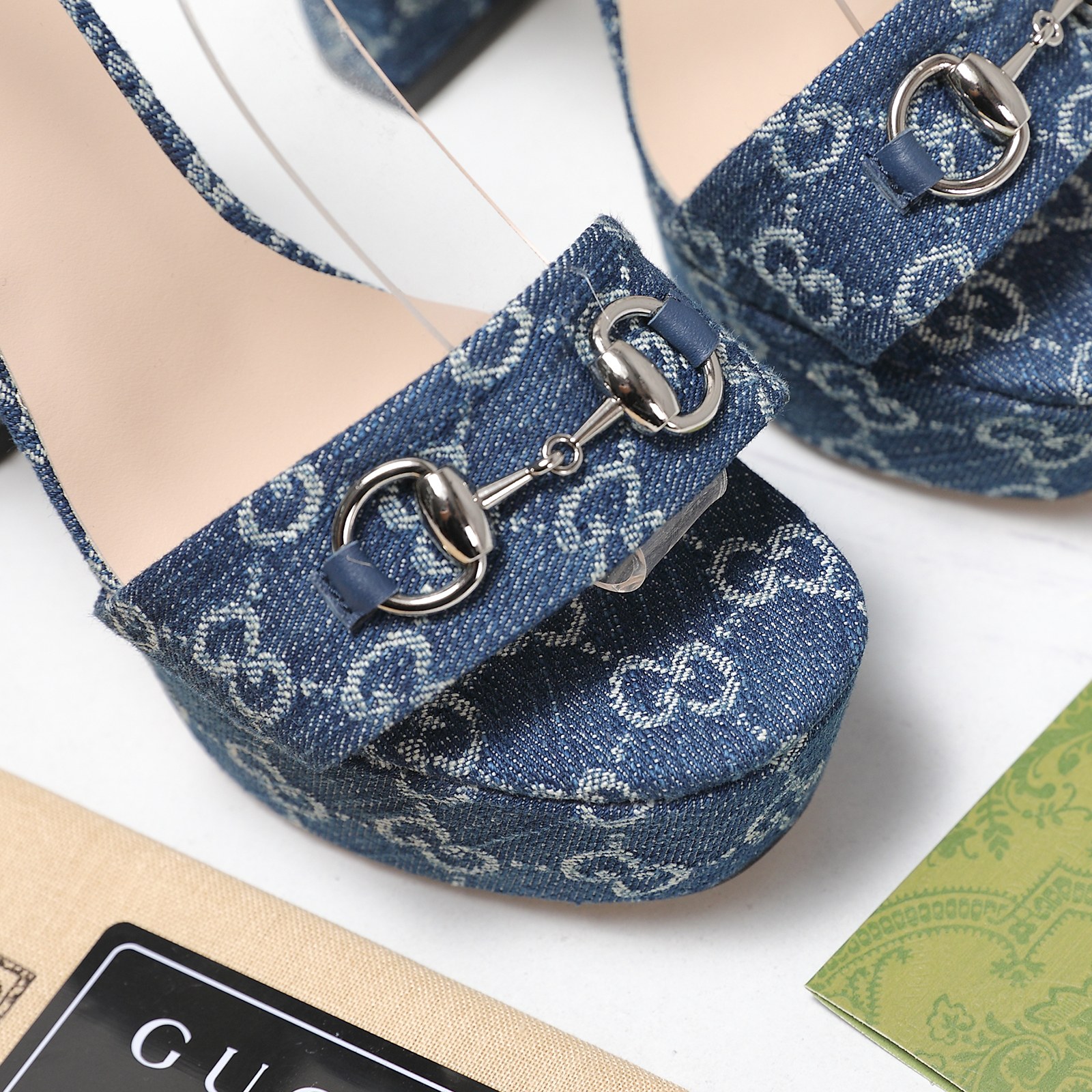 Gucci Square-toed platform high-heeled sandals