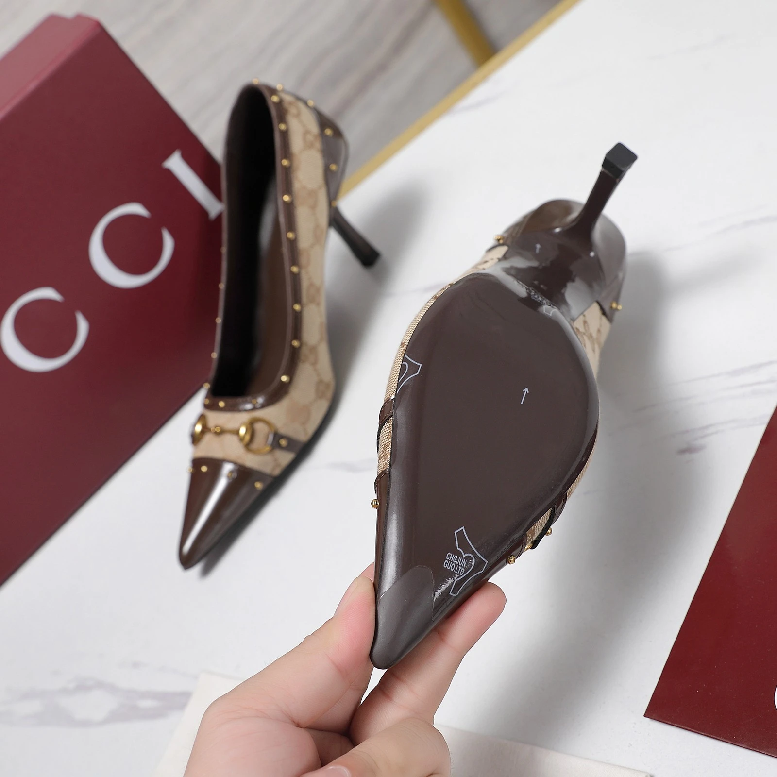 Gucci Horsebit and Stud High-Heeled Shoes