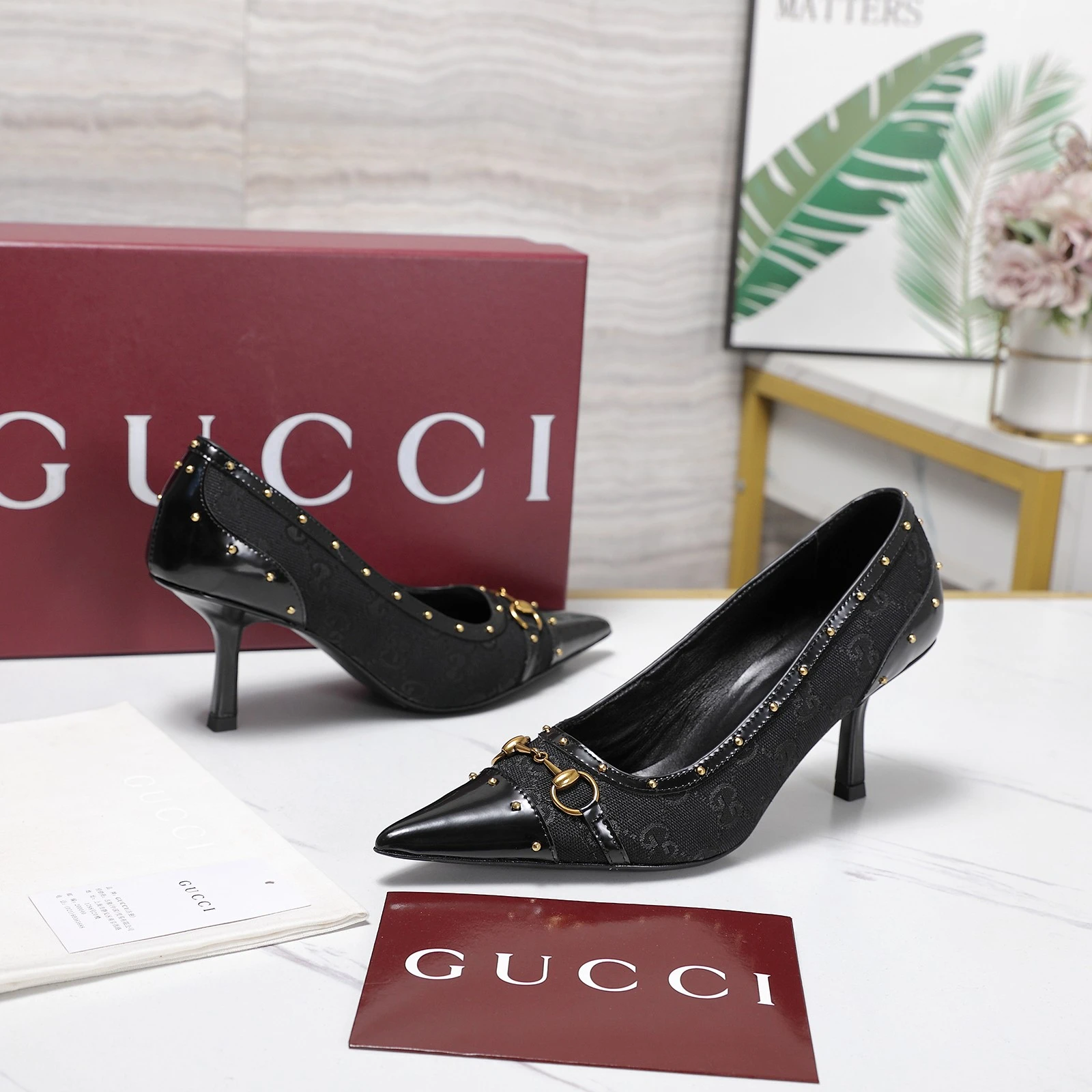 Gucci Horsebit and Stud High-Heeled Shoes