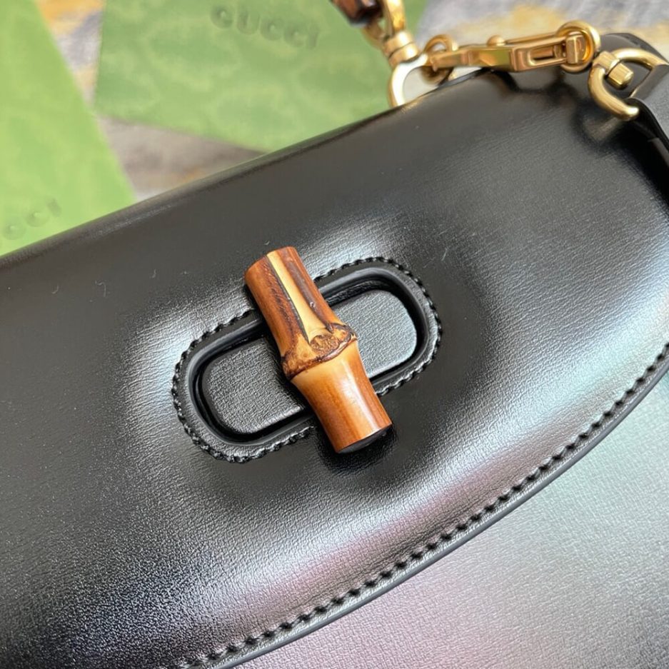 GUCCI BAMBOO 1947 JUMBO GG SMALL TOP HANDLE BAG