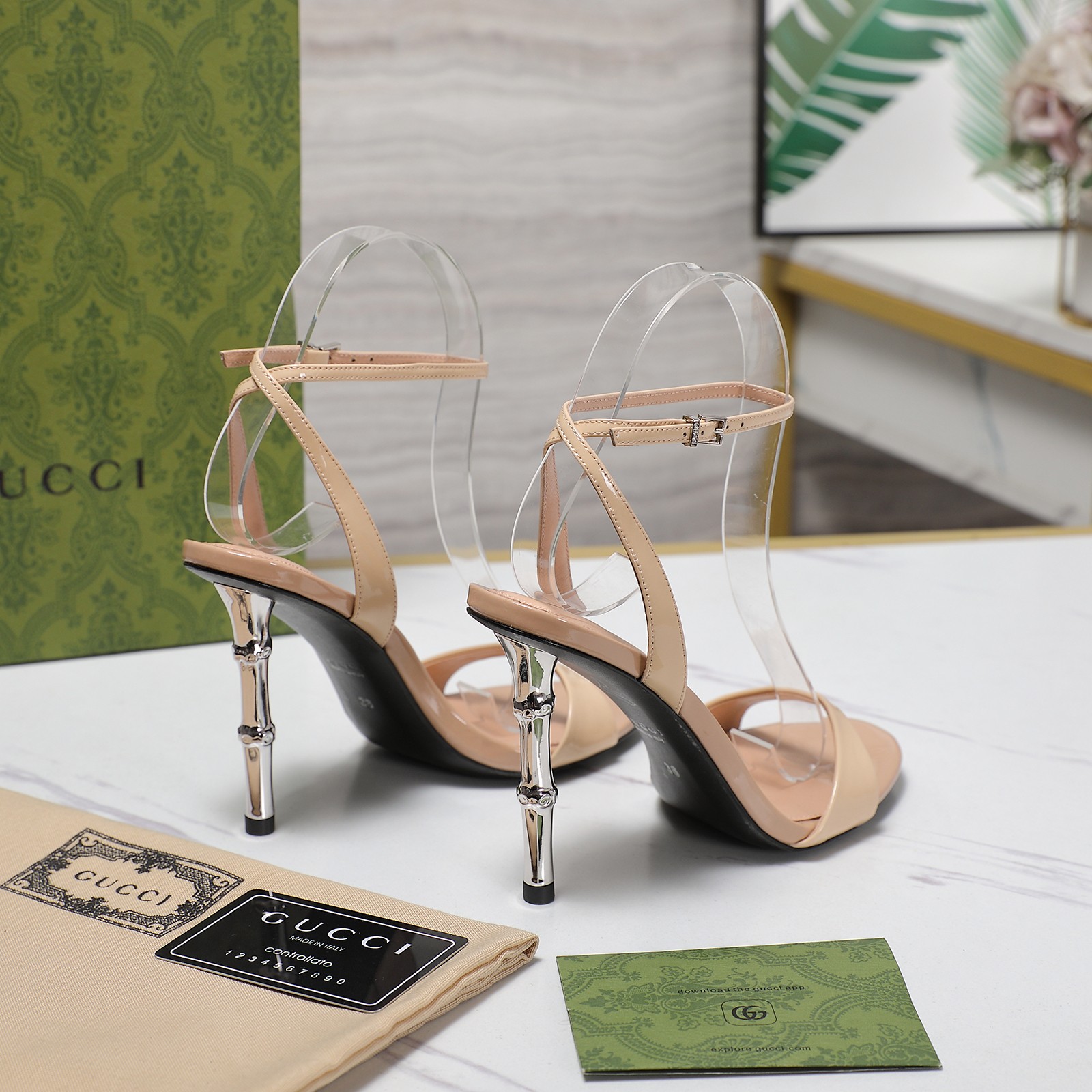 Gucci Open-backed high-heeled sandals