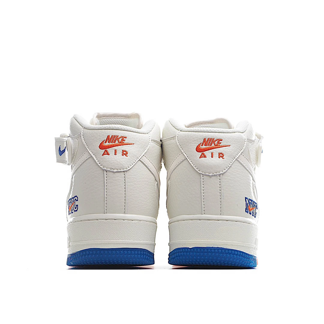 Nike Air Force 1 Mid07 Beige Blue Sneakers 3M Reflective