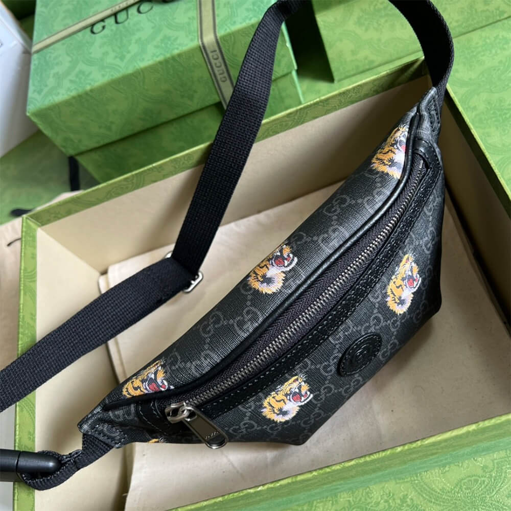 GG belt bag with tiger print