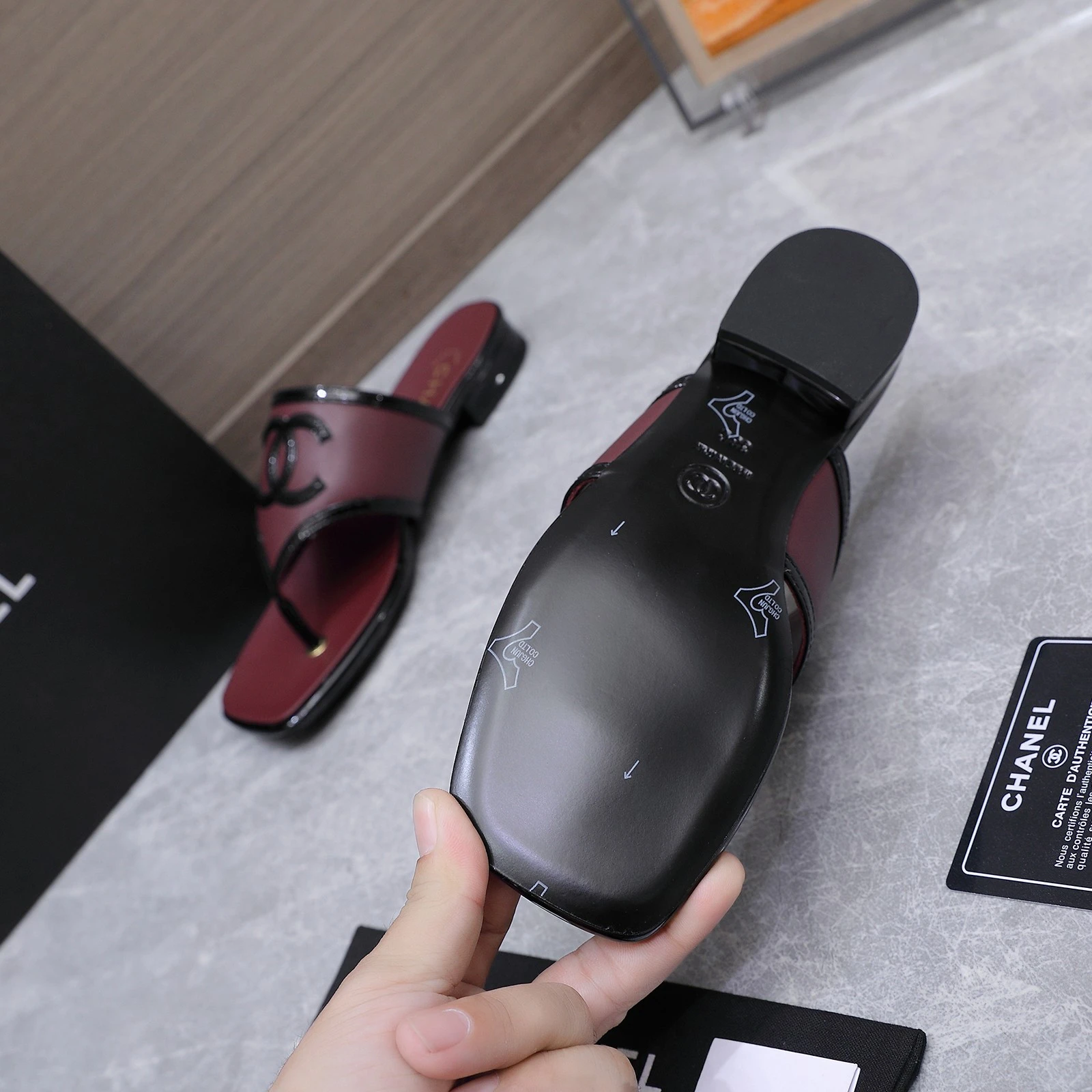 Chanel 26s Summer New Square-Toe Color-Block Double C Sandals Slippers