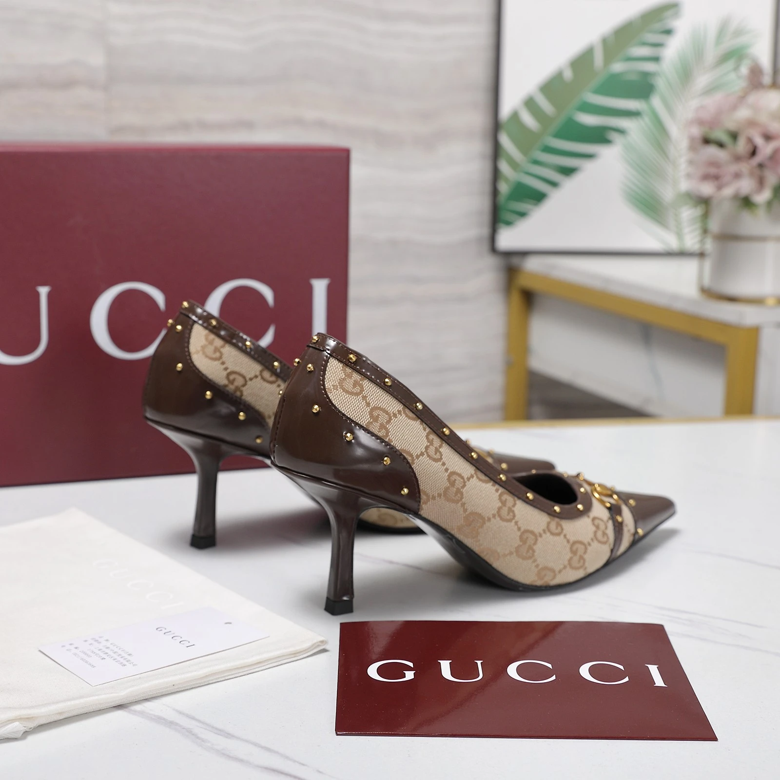 Gucci Horsebit and Stud High-Heeled Shoes