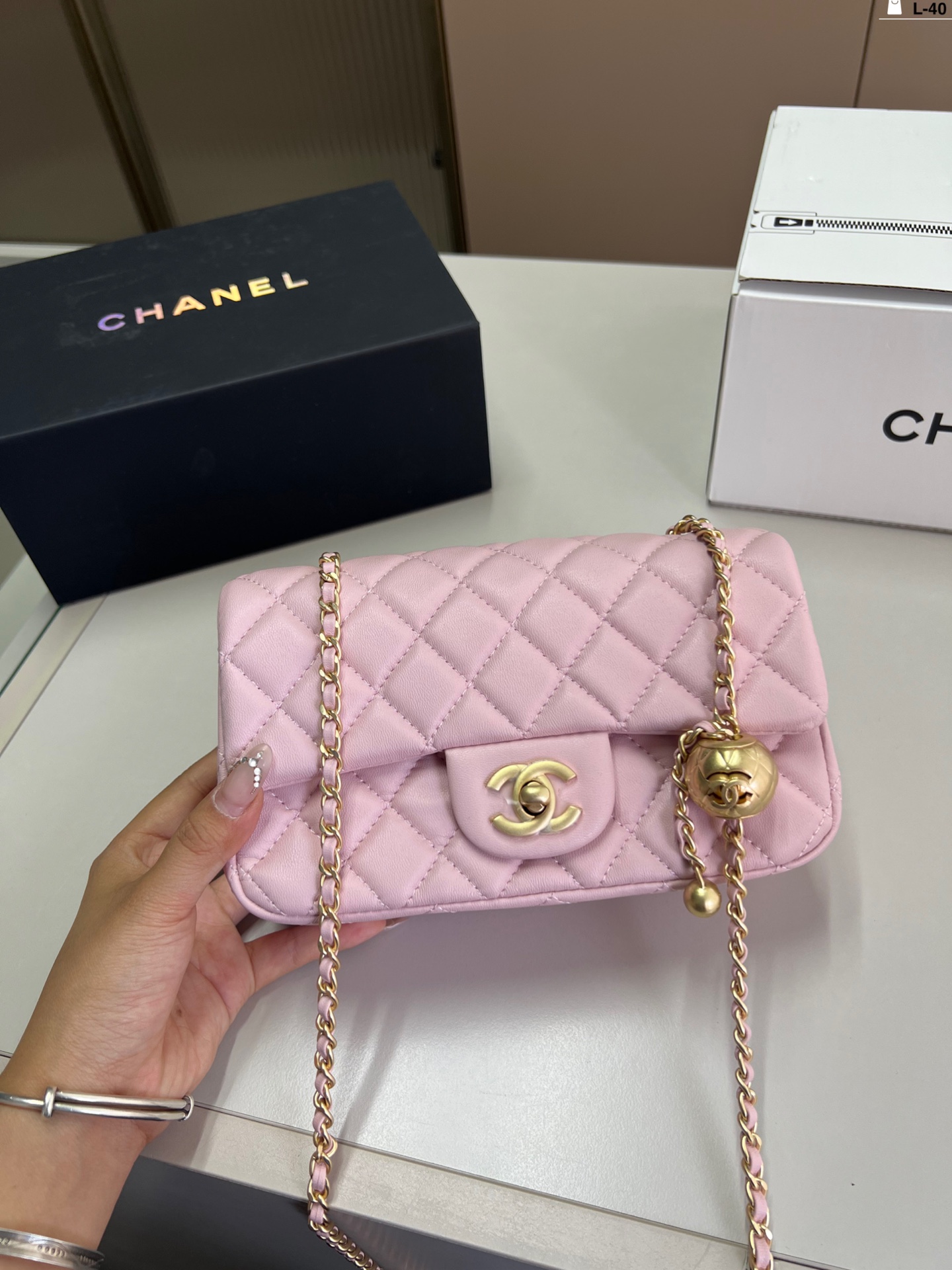 Chanel Classic Flap Bag with Gold Ball