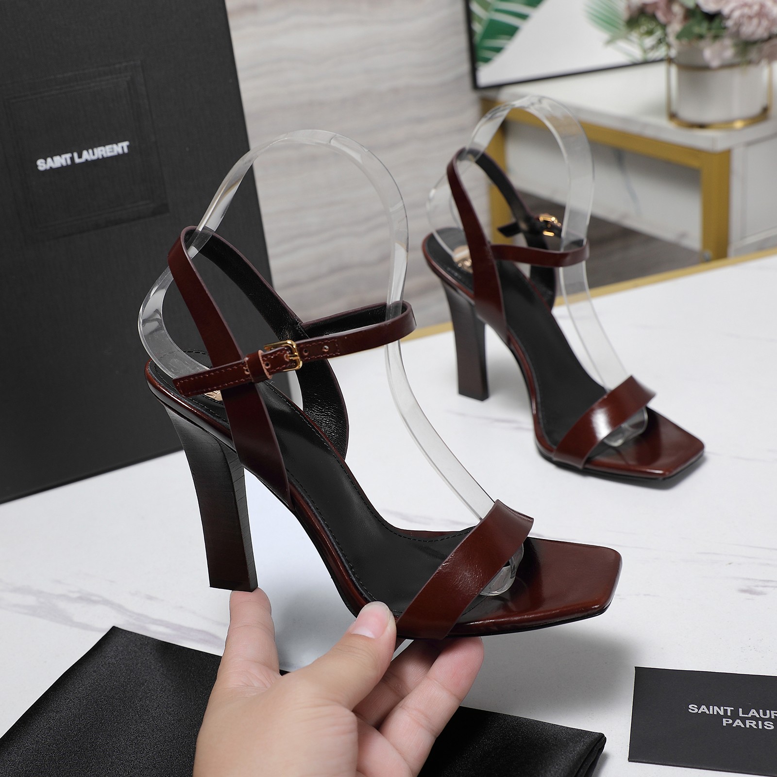YSL Single-strap high-heeled sandals