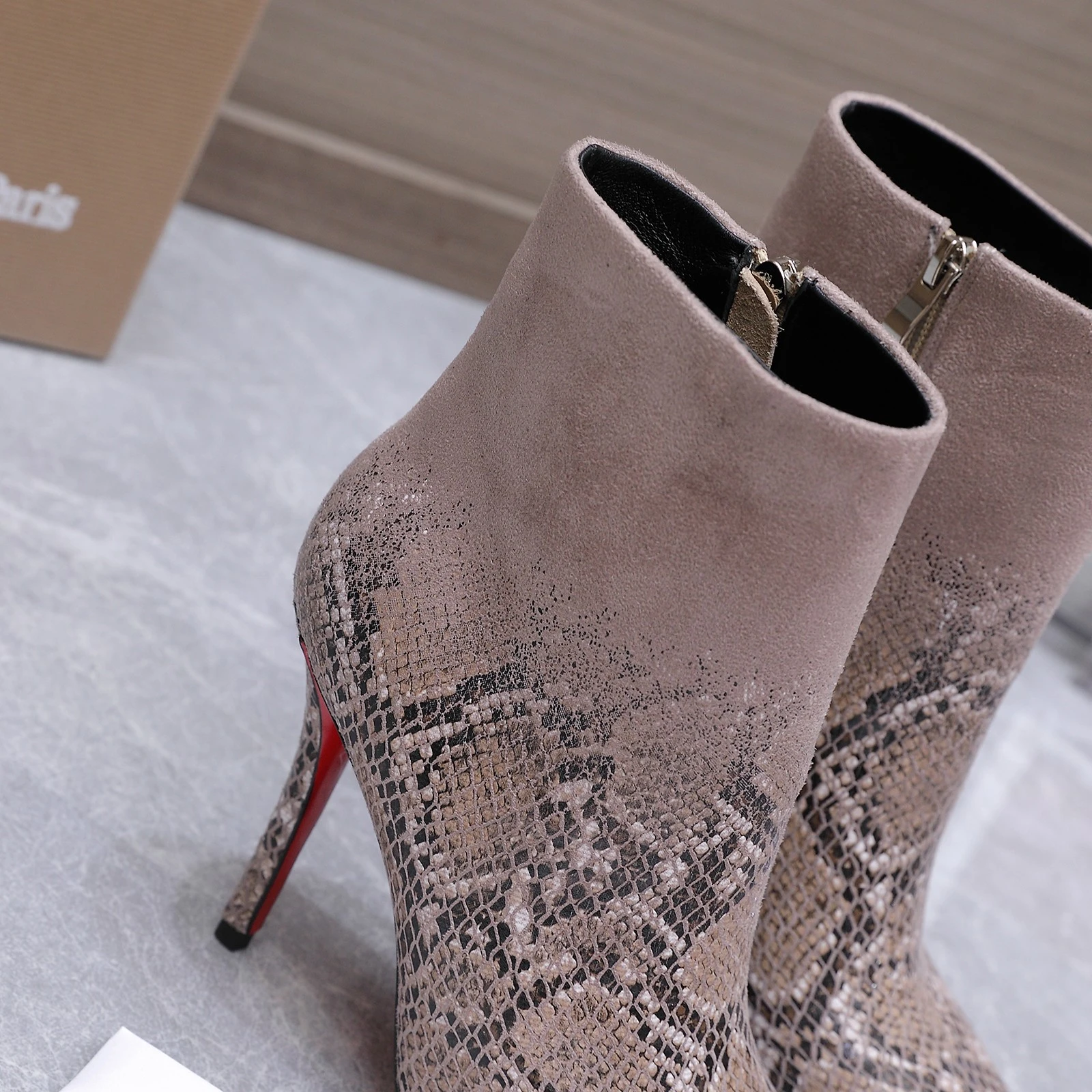 Christian Loubottin's High-Heeled Short Boots