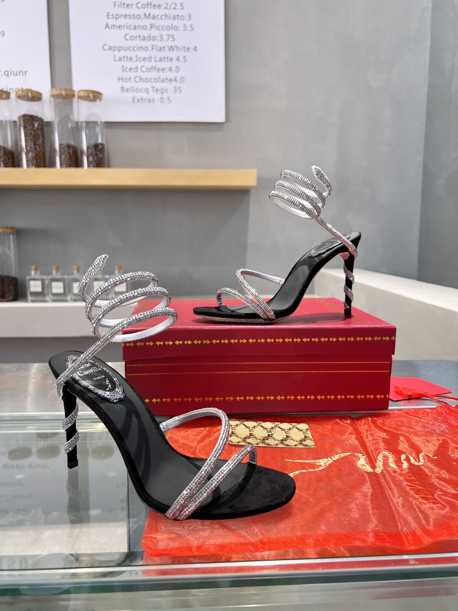 Rene Caovilla Crystal-embellished strappy high-heeled sandals