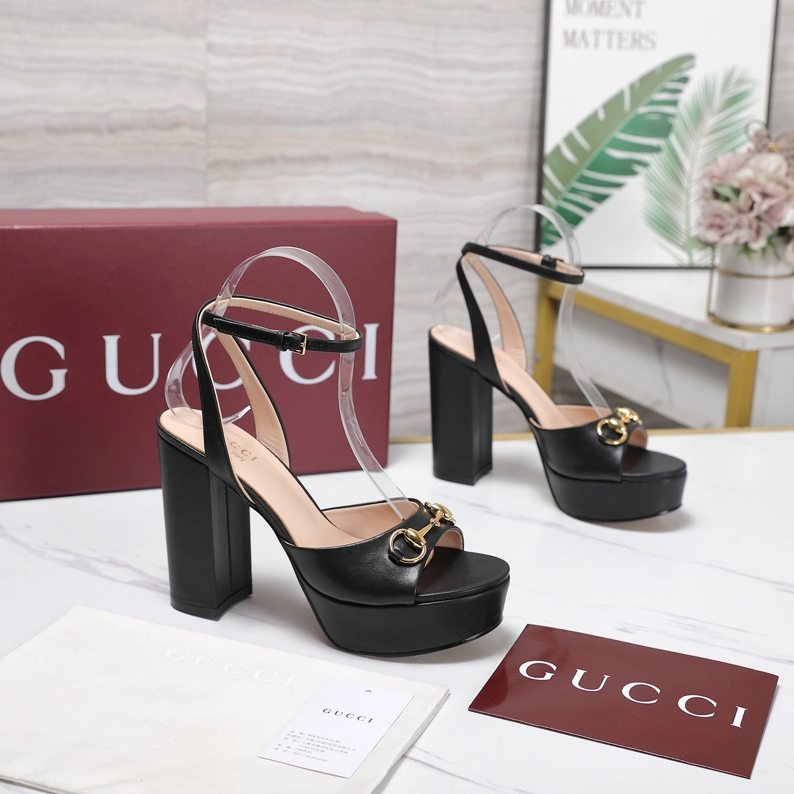 Gucci 2026 SS Round headed water table high-heeled sandals