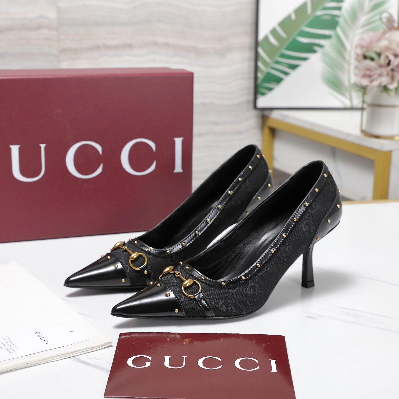 Gucci Horsebit and Stud High-Heeled Shoes