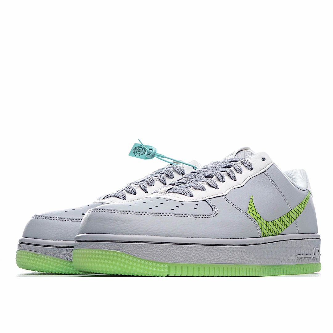 Nike Air Force 1 Low Grey-Green Drop Hook Low-Top Sneakers