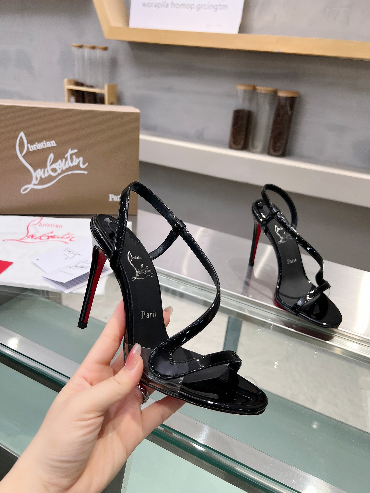 Christian Louboutin red-soled high-heeled sandals