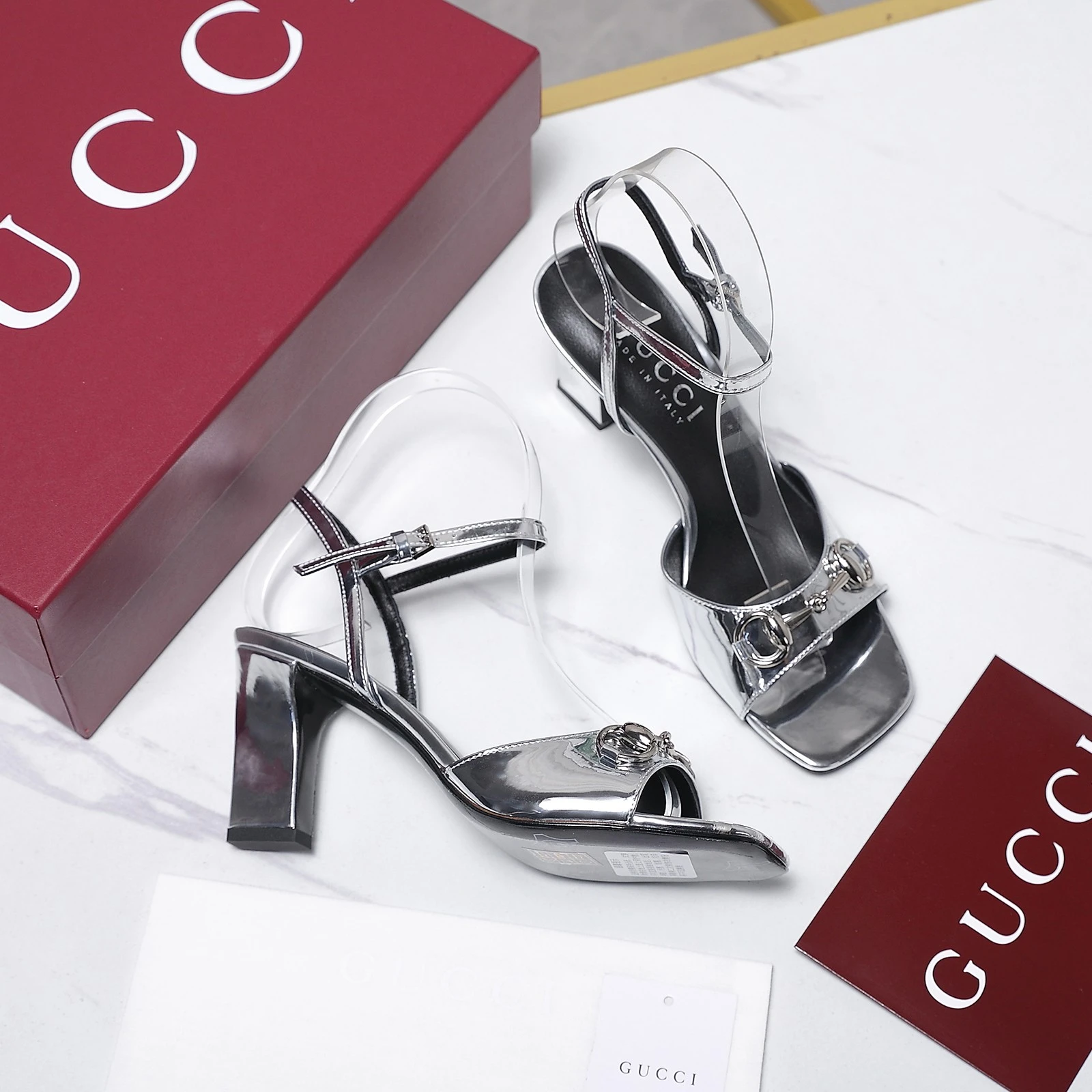 GUCCI New Spring Saddle-Strap Sandals