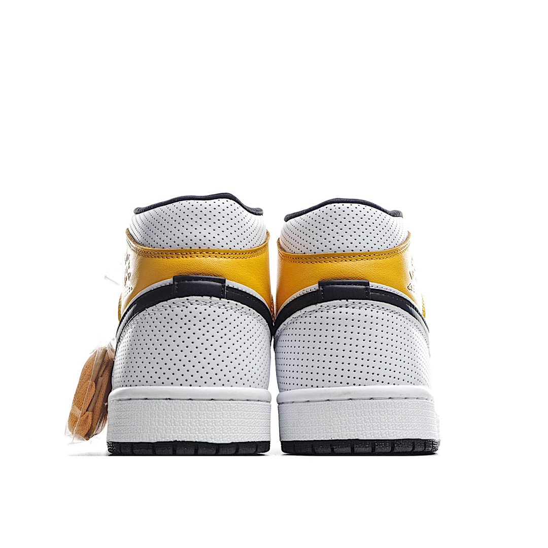 Wmns Air Jordan 1 Mid 'Perforated - White University Gold'