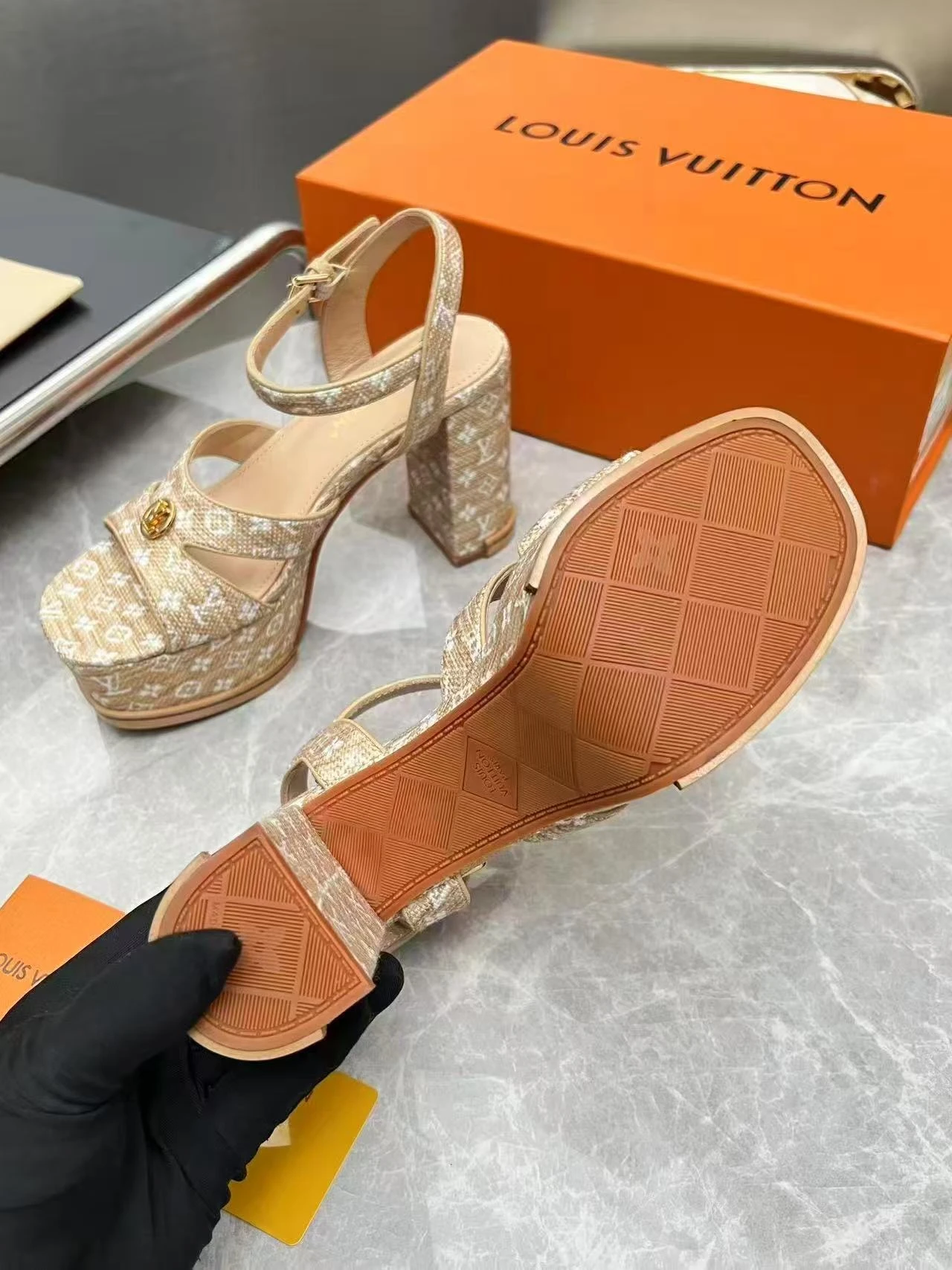 LV Platform Sandals
