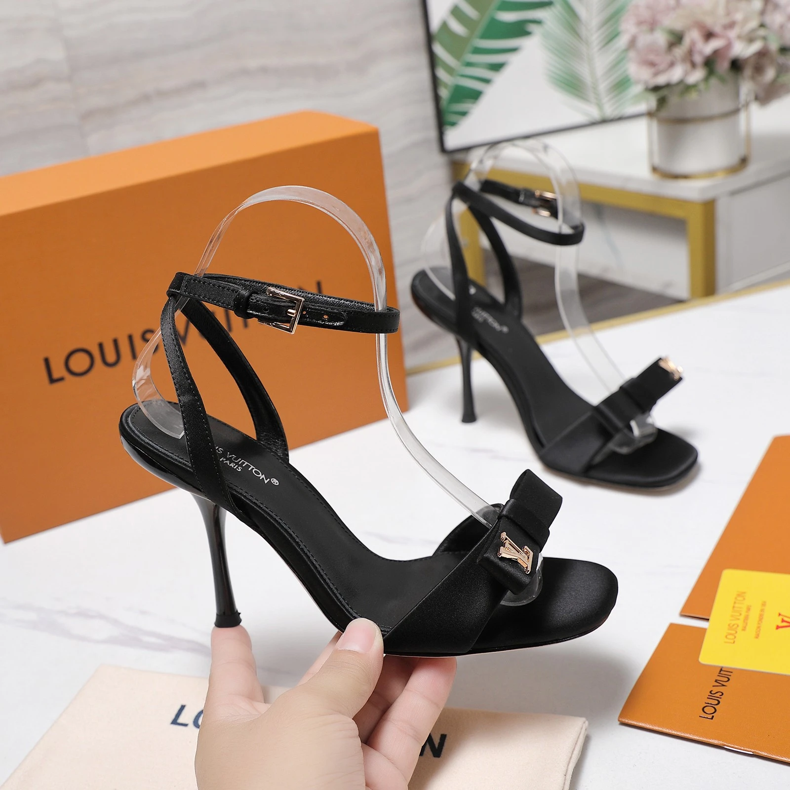LV Bow Stiletto Sandals