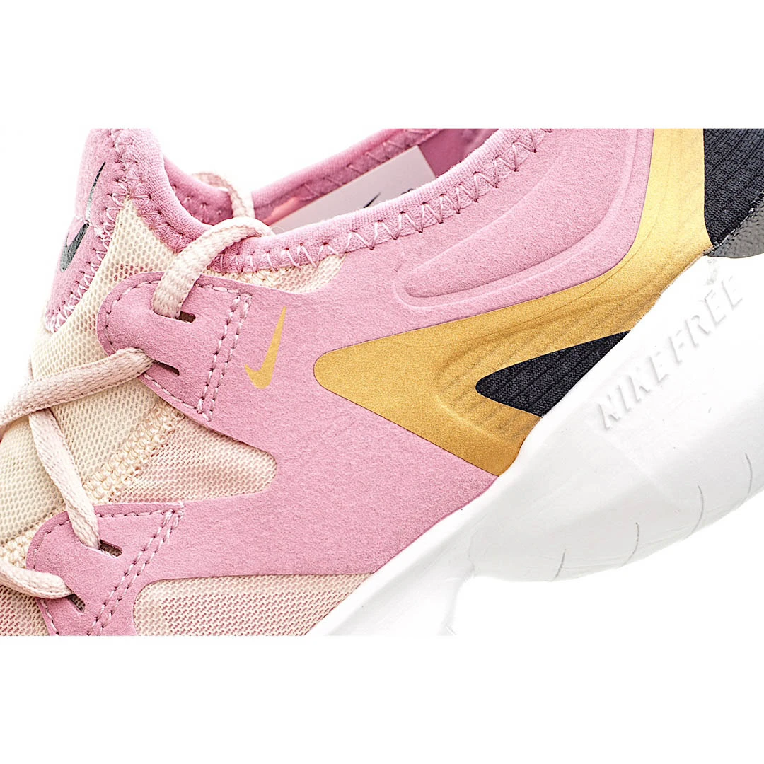 NIKE FREE RN FLYKNIT 5.0 Running Shoes Pink Gold