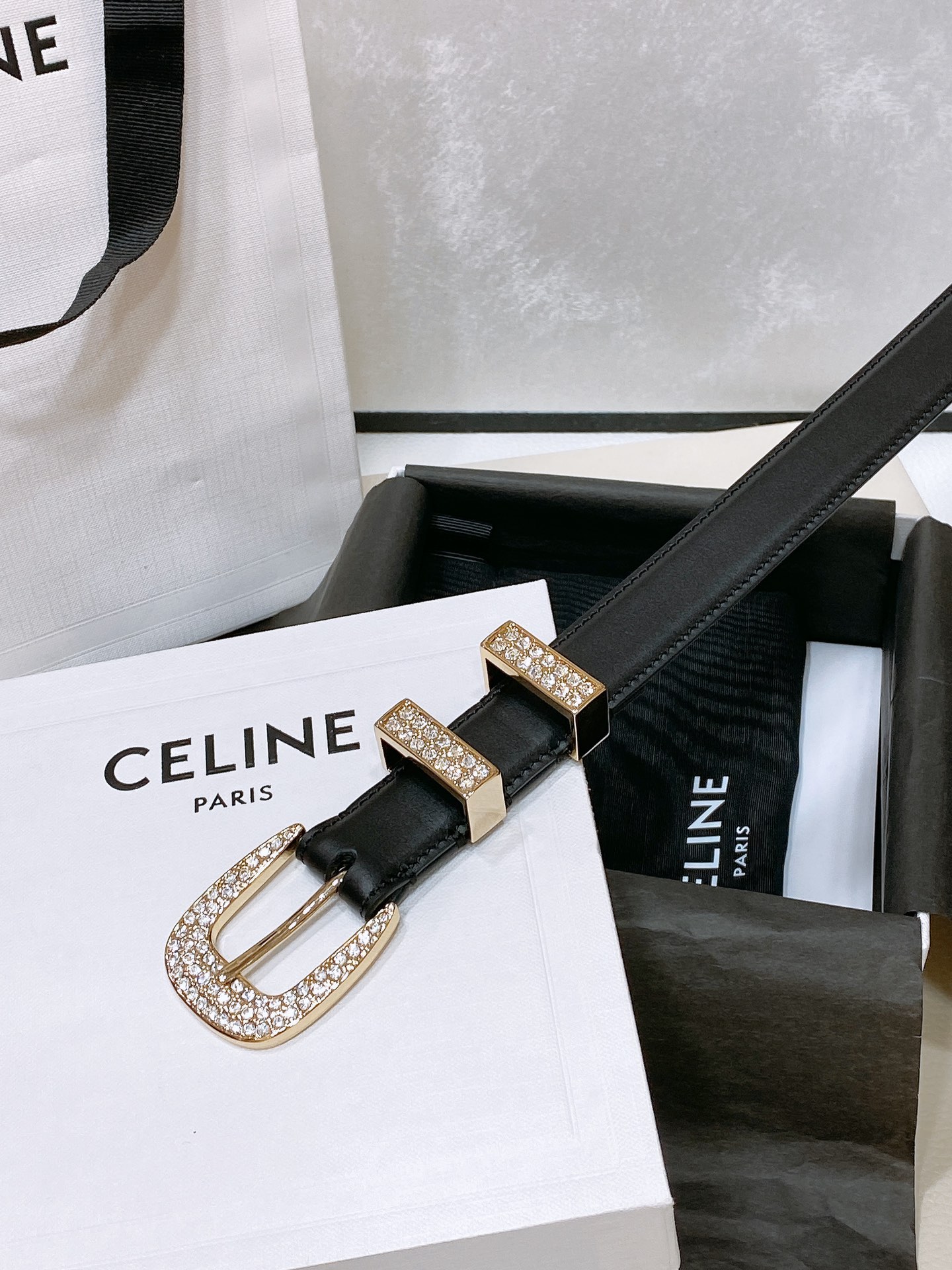 Celine MARCO Cow Leather Diamond Belt For Women