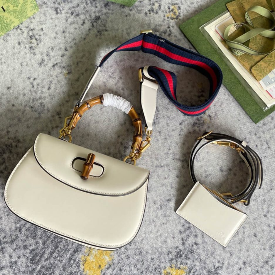GUCCI BAMBOO 1947 JUMBO GG SMALL TOP HANDLE BAG