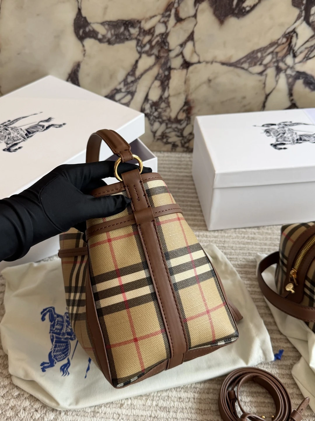 Burberry Check Bucket Bag