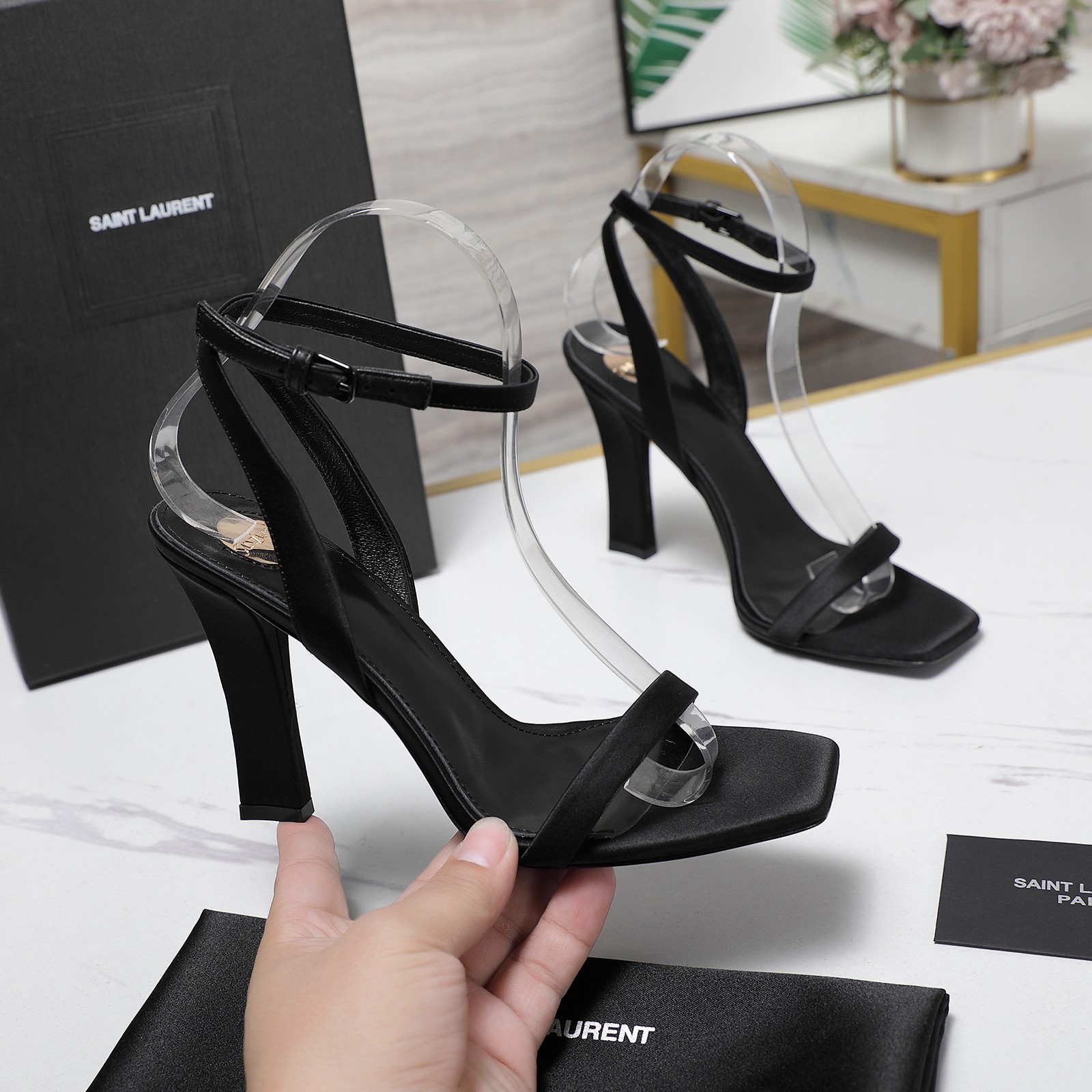 YSL Single-strap high-heeled sandals