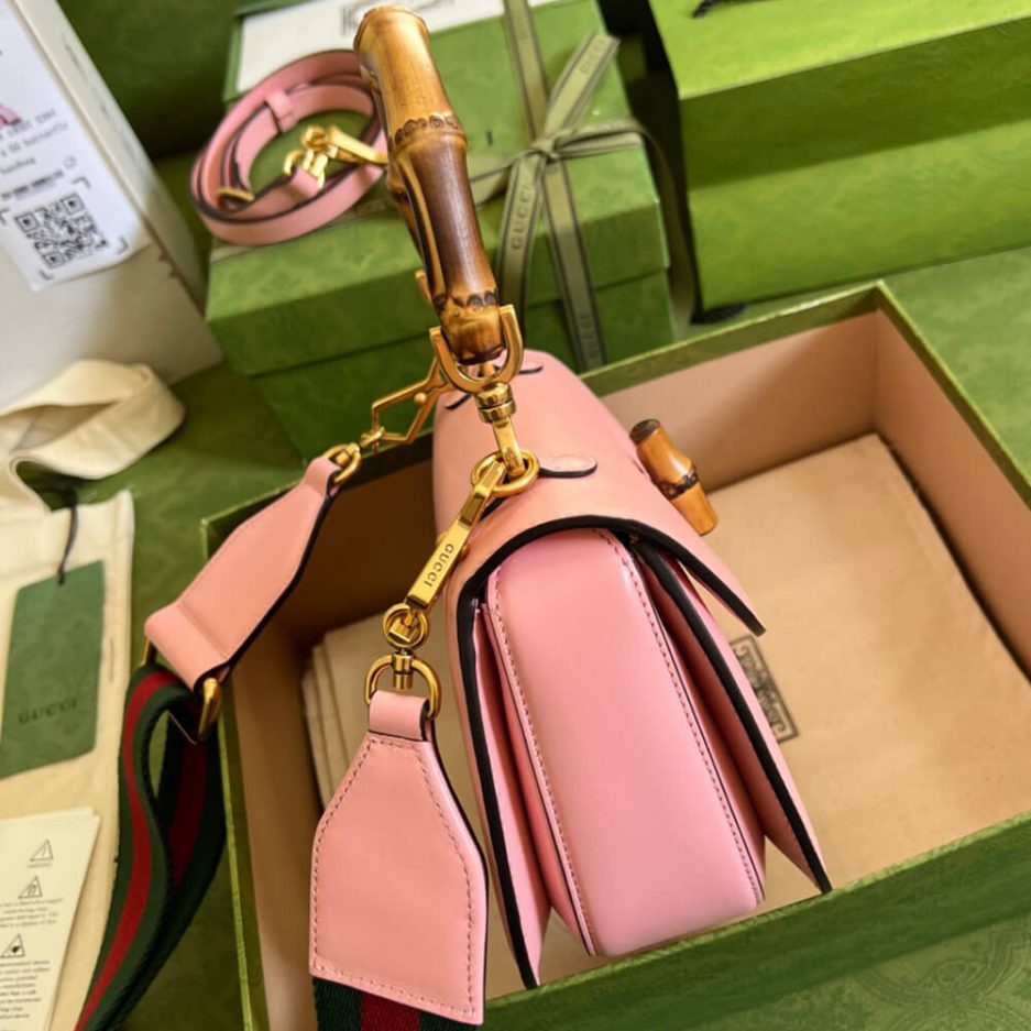GUCCI BAMBOO 1947 JUMBO GG SMALL TOP HANDLE BAG