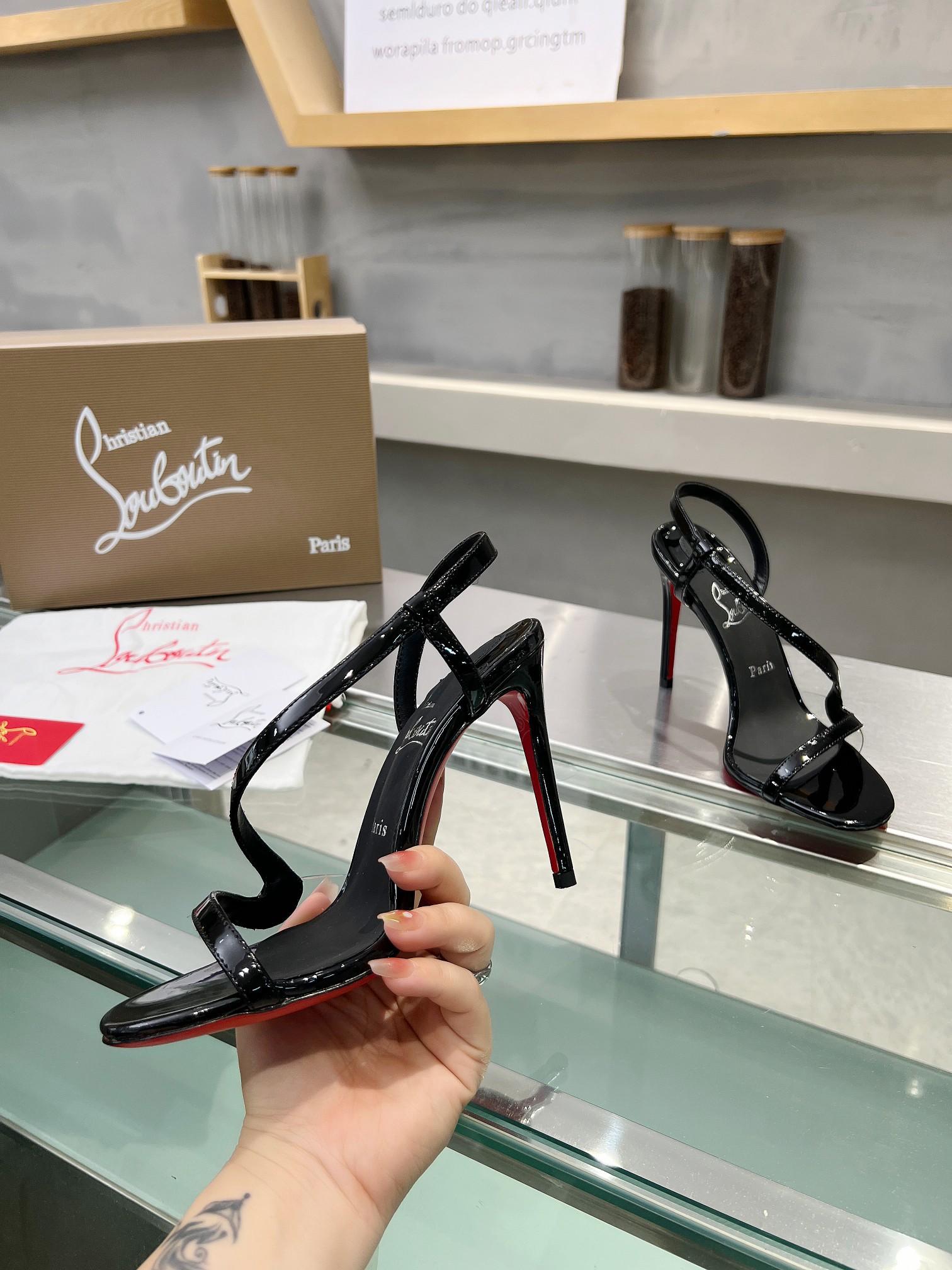 Christian Louboutin red-soled high-heeled sandals