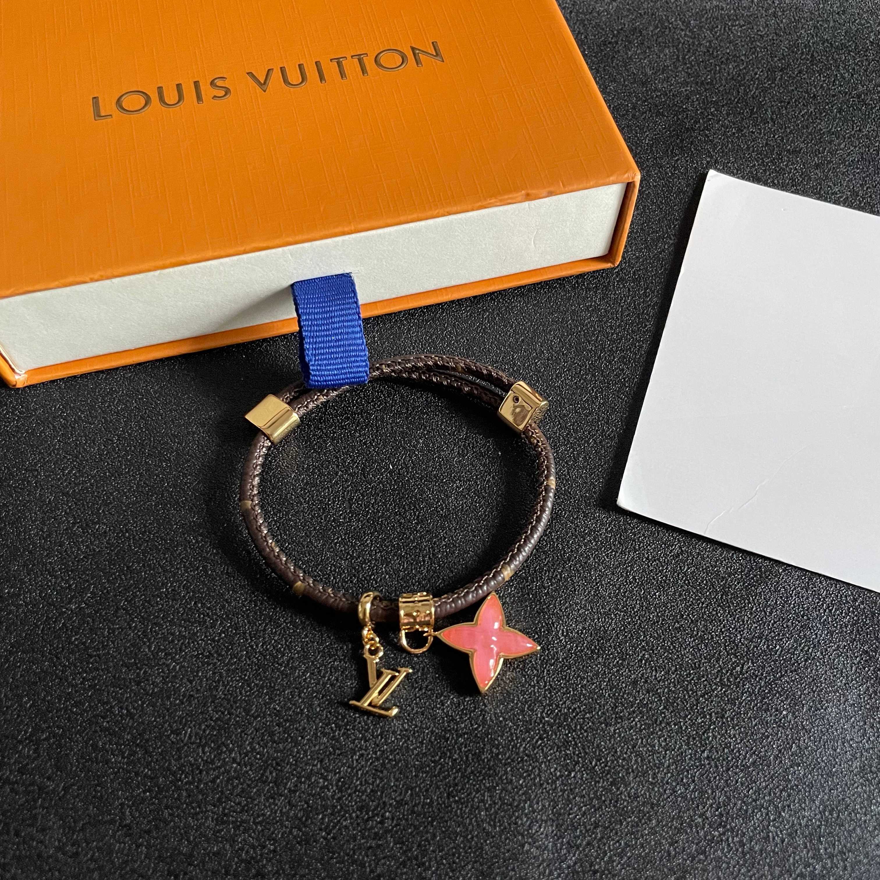 LV leather patterned bracelet