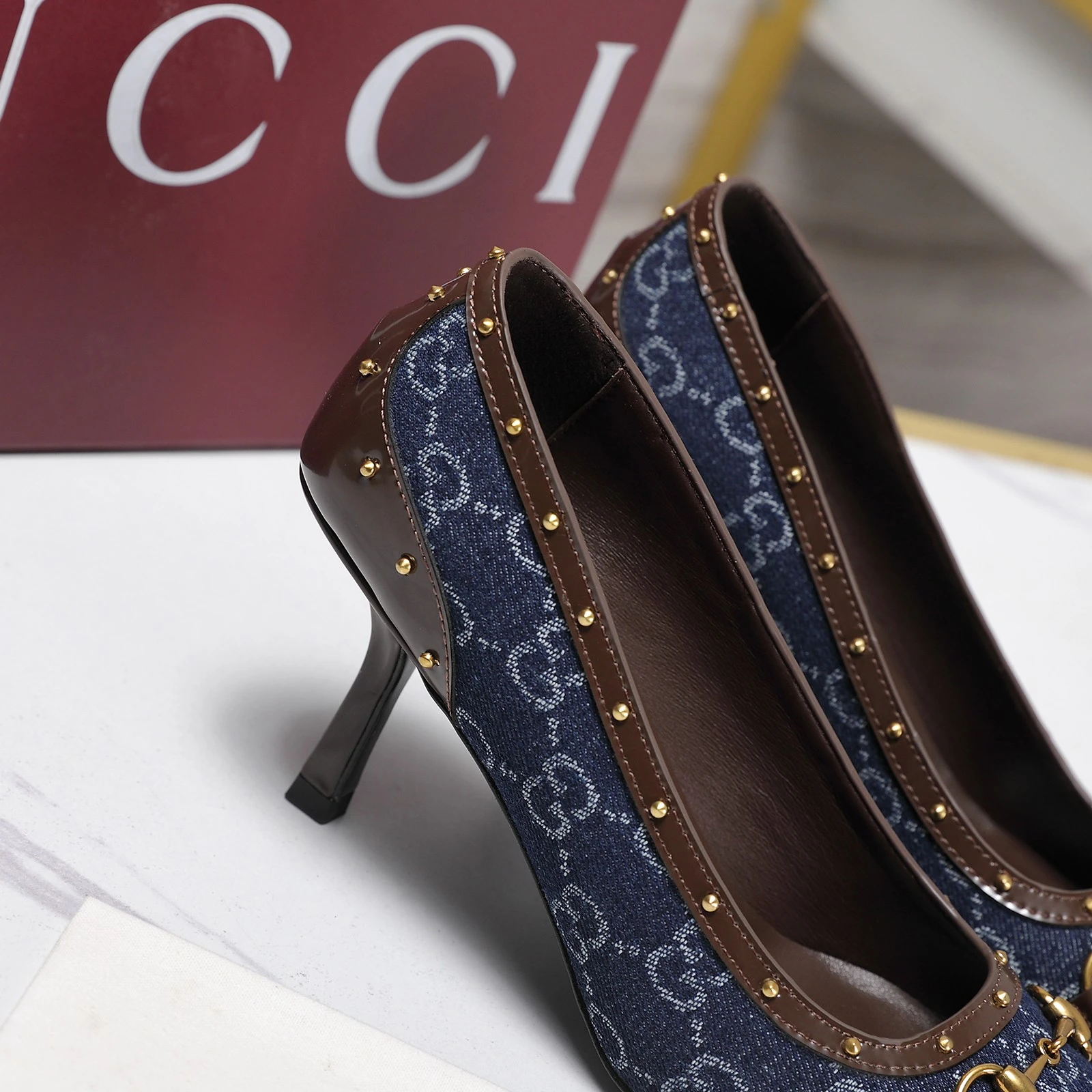 Gucci Horsebit and Stud High-Heeled Shoes