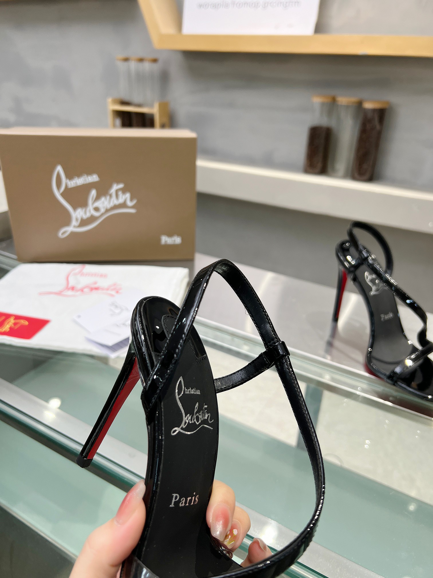 Christian Louboutin red-soled high-heeled sandals
