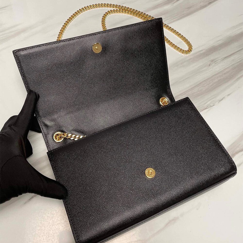 KATE MEDIUM CHAIN BAG IN GRAIN DE POUDRE EMBOSSED LEATHER