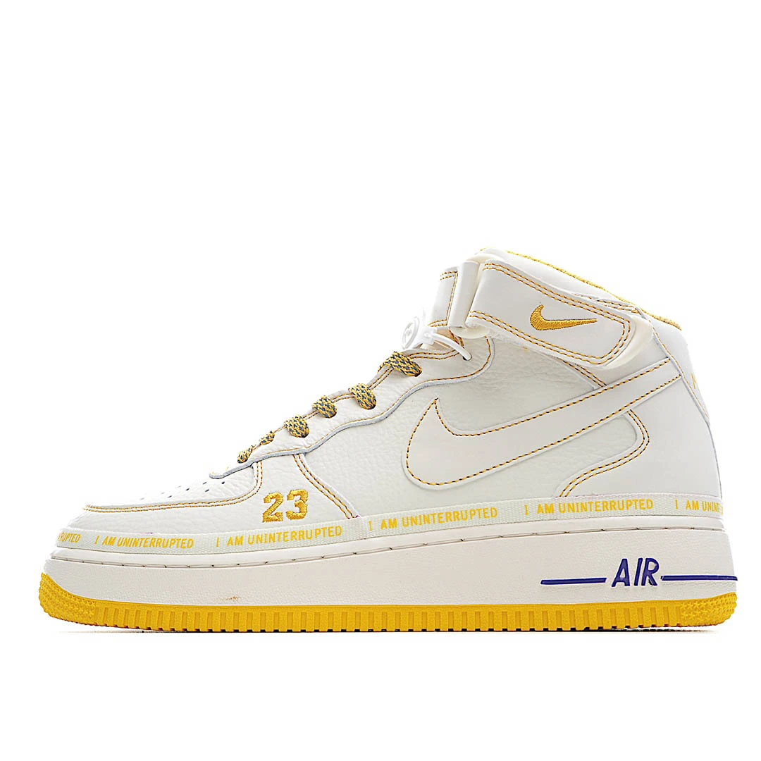 Uninterrupted Nike Air Force 1 Beige Mid-Top Sneakers