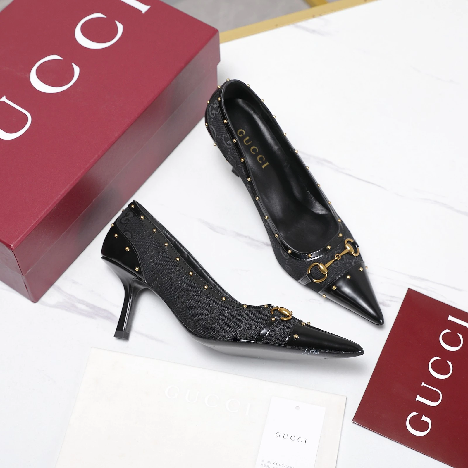 Gucci Horsebit and Stud High-Heeled Shoes